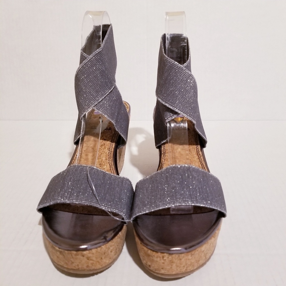 Volatile Grey Cork Heels with Sparkles - Picture 3 of 5